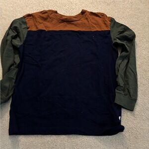 GAP Kids' Navy and Brown Long Sleeve Tee